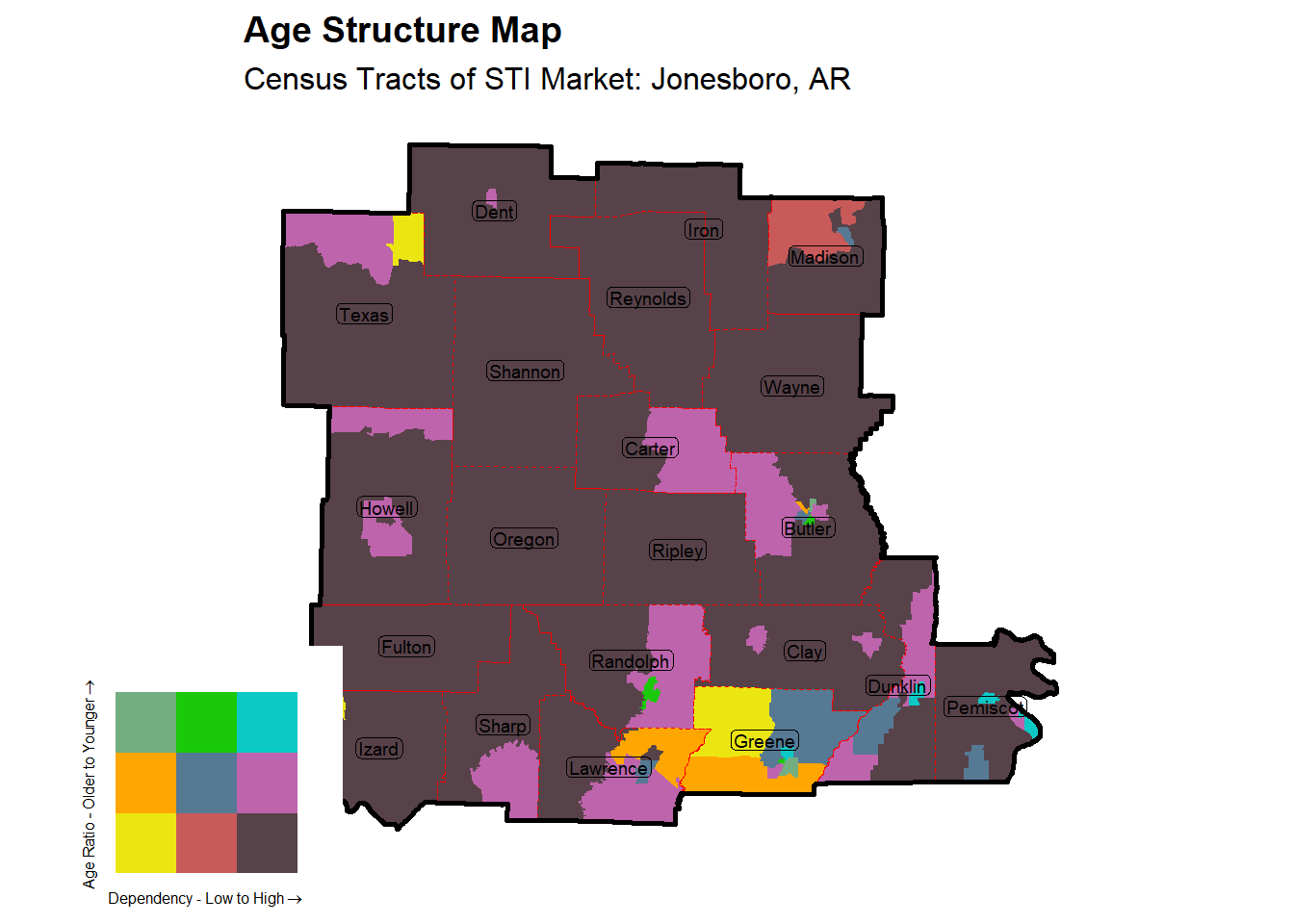 Age Structure Class by Census Tract