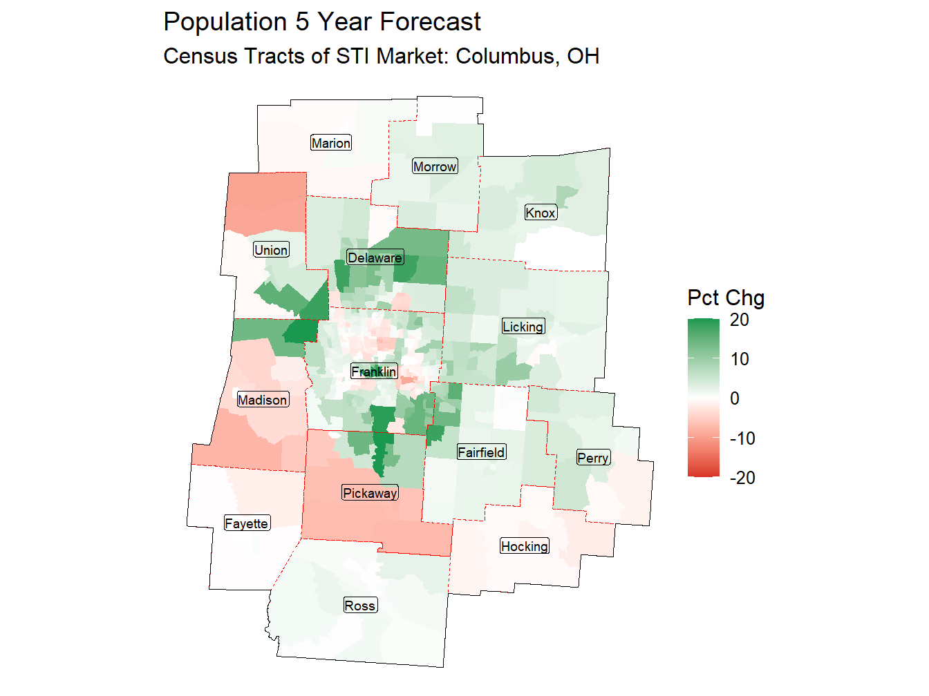 5 Year Percentage Change Thematic