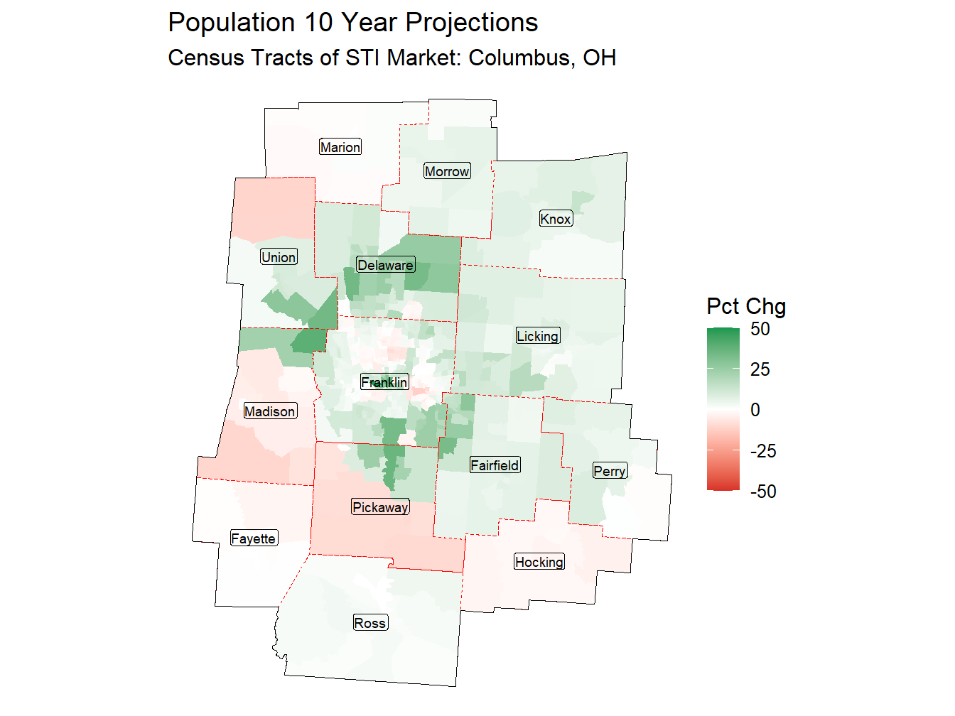 10 Year Percentage Change Thematic